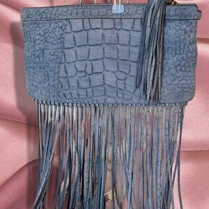Blue Fringe Women's Clutch